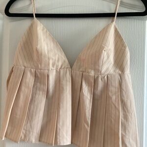 Striped Crop Top (Color: Cream)